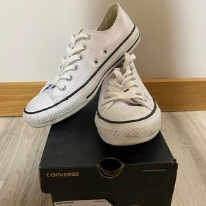 Converse White Leather Low Top